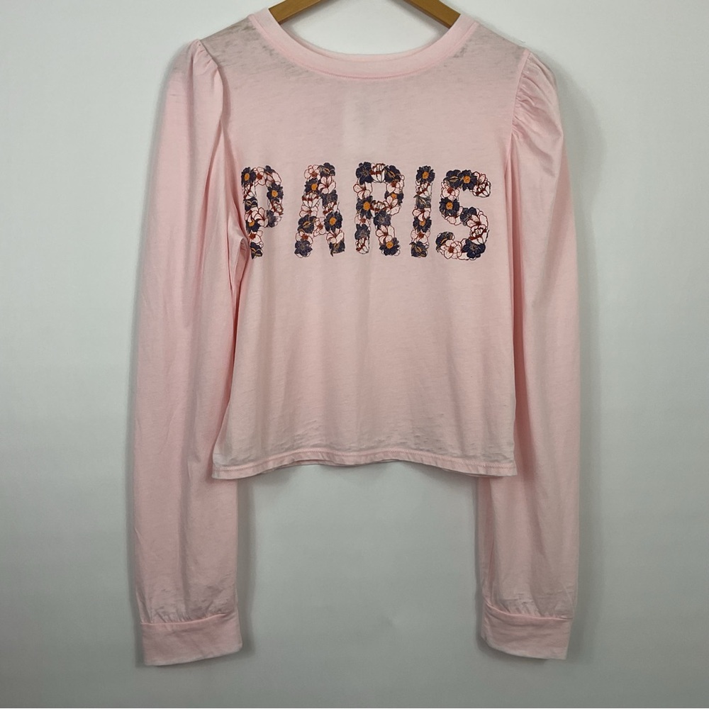 Recycled Karma Paris Floral‎ Puff Sleeve Top Womens Size Small